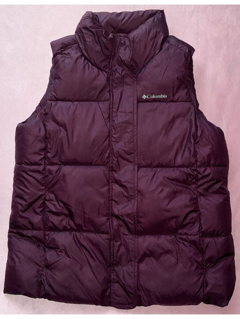 Columbia Vest Womens Large Purple Puffer Quilted Insulated Outdoor Zip Pockets